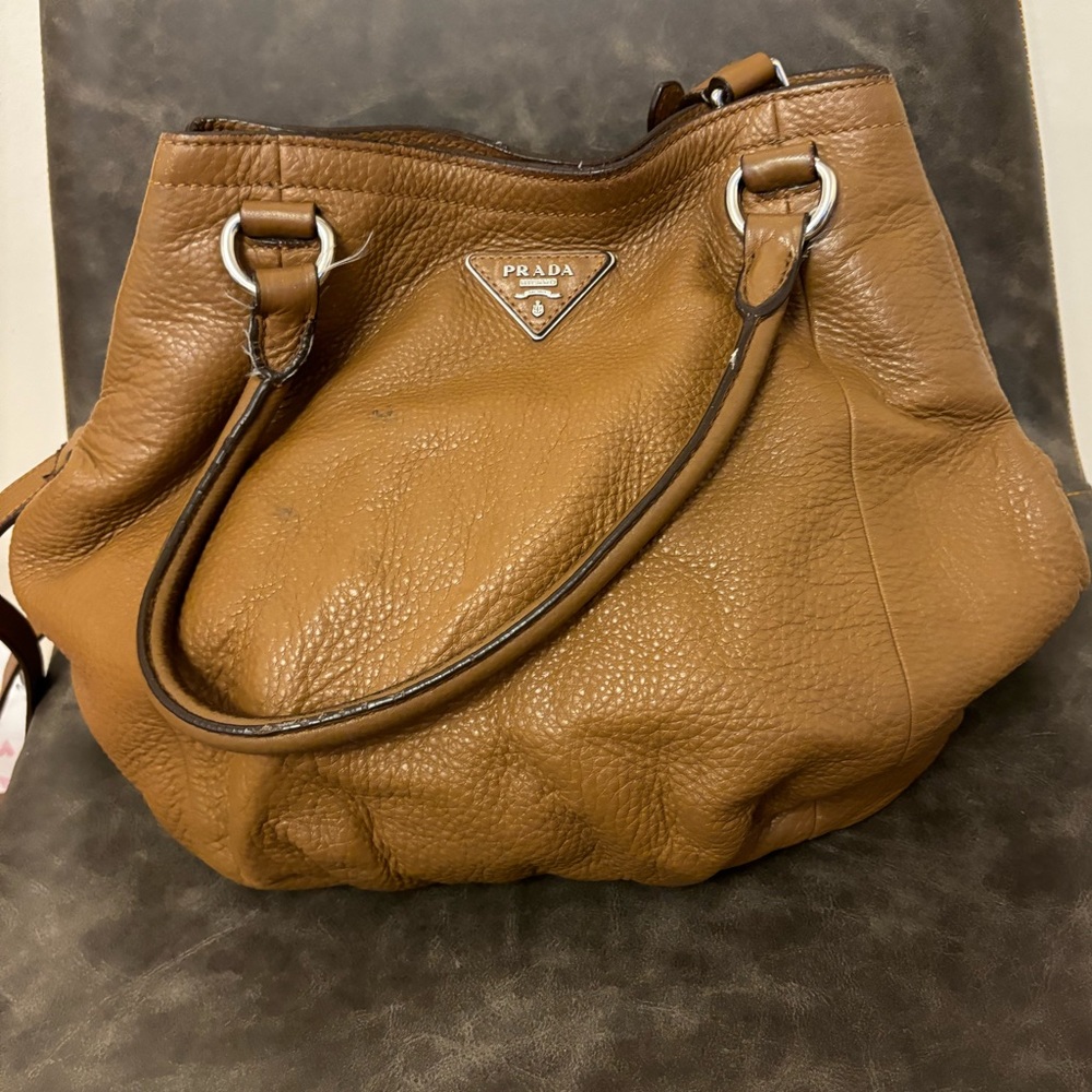 Prada Sacca Bucket / Hobo Bag, Cannella Brown Leather